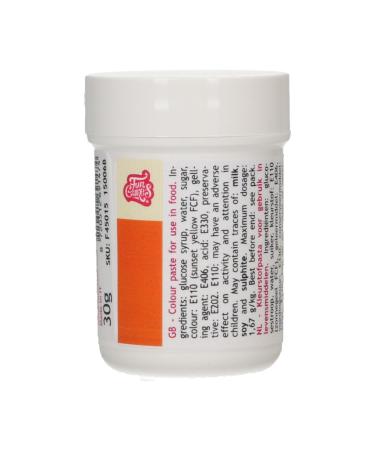 FunCakes Food Colour Paste Orange Concentrated Food Colouring Paste for Batter Cream Fondant Marzipan Dough Modelling and Flower Paste. Halal and Kosher. 30 g