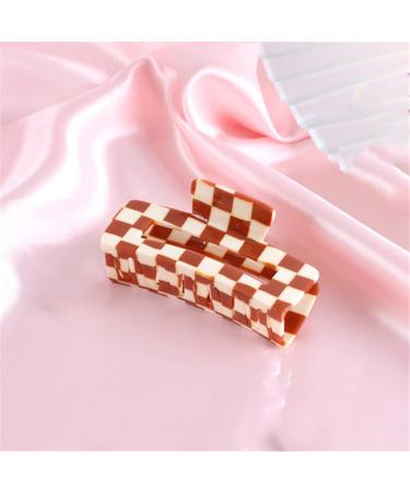 YOEMAYUNER Large Brown Hair Claw Clip for Women - Checkered Rectangle Hair Accessory for Long Hair - Buy Online on GoSupps.com
