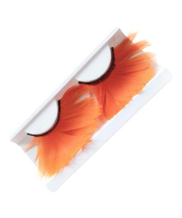 BOYS 1 pair of false eyelashes long-tailed color long feathers exaggerated stage festival art Orange