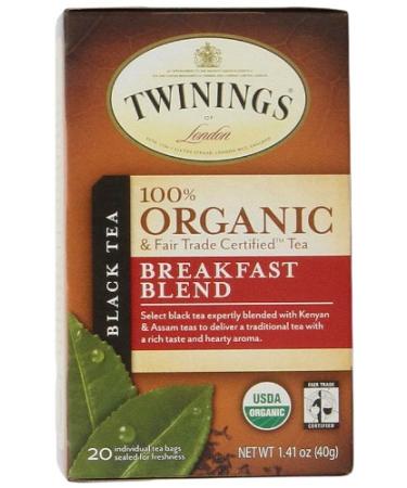 Buy Twinings 100% Organic Black Tea Breakfast Blend - 20 Tea Bags (1.41 oz) - Premium Quality - Buy Online on GoSupps.com