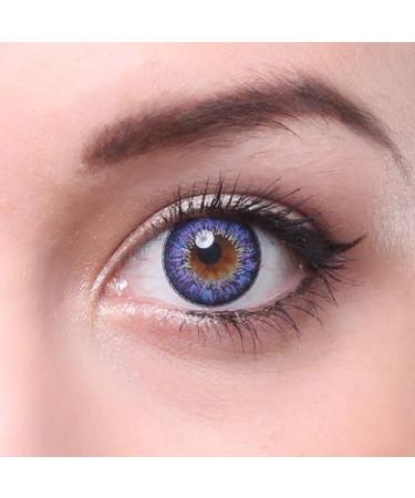Matlens EOS Violet Lila Colored Contact Lenses - Big Eyes 2 Lenses + Case + Care Solution -4.0 Diopter 14.50mm Diameter International Shipping - Buy Online on GoSupps.com