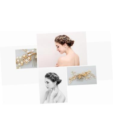 DOITOOL Flower Hairpin Comb Hair Clip Hair Pin Hair Barrettes Hairpin Comb Pearl Bride Hair Comb Flower Hair Clip Comb - Buy Online on GoSupps.com