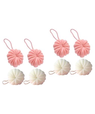 FRCOLOR 8 Pcs Pumpkin Bath Flowers Exfoliate Sponge Loofah Sponge Toddler Bath Accessories Cleaning Loofah Scrunchies Body Portable Tub Bathroom Accessories Frosted Baby Cleaning Brush 1 Count (Pack of 1) 1.0