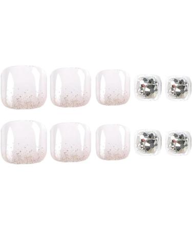 FEIlei False Toenails White Artificial Short Toenails Full Cover Toe Nails for Women - Buy Online on GoSupps.com