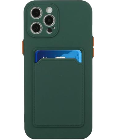 Tivenfezk Nadoli Silicone Case for iPhone 15 Pro - Ultra Thin Shockproof Scratch-Resistant Wallet Cover with Credit Card Holder - Dark Green - Buy Online on GoSupps.com