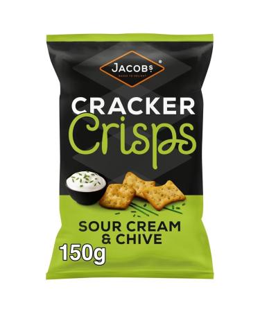 Jacobs Cracker Sour Cream & Chive 150 G | No Artificial Colours or Flavours | Suitable for Vegetarians | Oven Baked | Baked to Delight