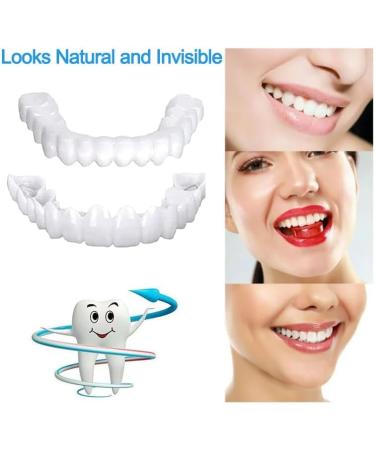 Buy 2 Pairs Prosthetic Teeth Cosmetic Veneers Set - Temporary False Teeth for Men & Women | Tooth Whitening Denture for Dating | International Shipping - Buy Online on GoSupps.com