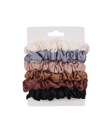 DMSUO 6 x Elastic Silk Satin Hair Ties - Luxurious Scrunchies & Ponytail Holders for Perfect Hairstyles | Shop Worldwide! - Buy Online on GoSupps.com