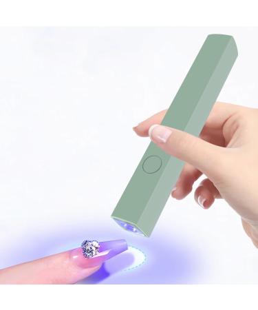 CGBE mini UV lamp for nails small nail lamp nail dryer for gel nail polish portable 3W UV LED lamp for gel nails 20s/60s timing modes USB loading suitable for beginners DIYERSION Salon green