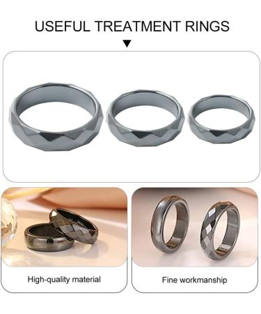 DOITOOL Creative Hematite Rings - Set of 3 Magnetic Finger Rings for Health & Wellness | Stylish & Practical Hematite Stone Jewelry - Buy Online on GoSupps.com