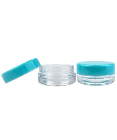 Beauticom 200 Clear Jars with Teal Lids - 3G/3ML BPA Free for Scrubs Oils Creams & Makeup Samples - International Shipping Available - Buy Online on GoSupps.com