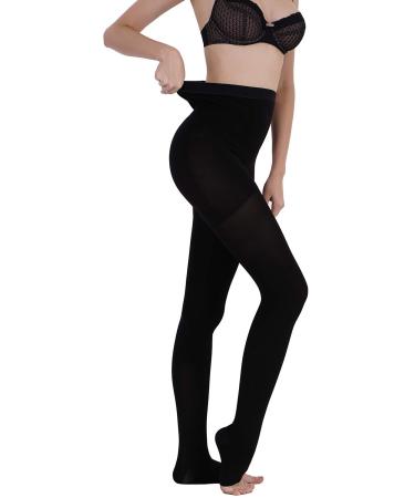AMZAM Medical Compression Pantyhose for Women Men 15-20 mmHg Graduated Compression Tights Opaque Toeless Compression Stockings Waist High Support Tights for Edema Varicose Veins DVT Black 5XL 5XL 15-20mmhg Open Toe Black