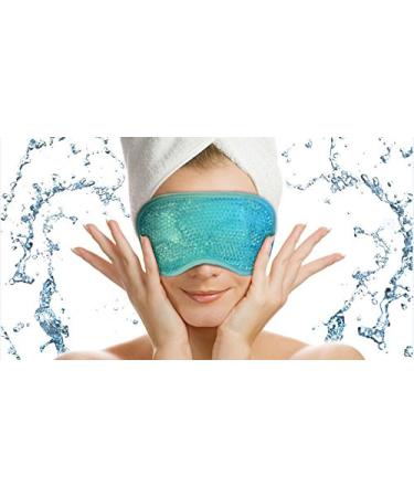 Best Eye Mask - Hot - Cold Gel Beads - Anti-Aging - Perfect for Relieving Migraines Stress Related Tension Sinus Pain Meditation Reduce Puffy Eyes Dark Circles - Therapeutic Relief