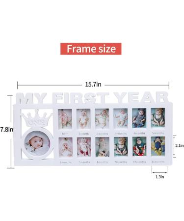 Baby Picture Frame - My First Year Memory Collage | Perfect First Birthday Gift | 12 Photos Gallery - Buy Online on GoSupps.com