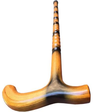 Whole Crutch Elderly Man with Yellow Wooden Stick Crutches Hello Independence 85cm - Buy Online on GoSupps.com