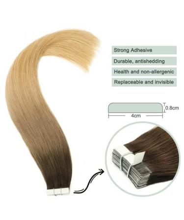 VARIO TAPE Extensions - 100% Natural Real Hair 20 Pieces 50g Dark Brown to Honey Blond 20 Inches | International Shipping Available - Buy Online on GoSupps.com