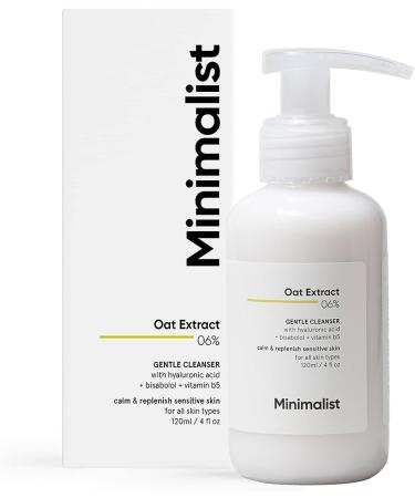 Mini.malist Gentle Face Wash With 6% Oat Extract & Hyaluronic Acid For Sensitive Skin (Dry to Normal) | Sulphate Free | Non-Drying | Fragrance Free |(120 ML)