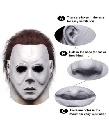 Halloween Michael Myers Latex Mask - Scary Horror Movie Costume with Hair - Buy Online on GoSupps.com