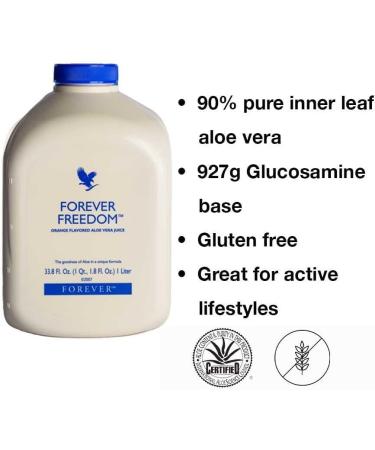 Forever Living Freedom Orange Aloe Gel 1000ml with Glucosamine, Chondroitin, and MSM - Gluten Free - Buy Online on GoSupps.com