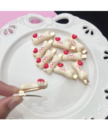 hgnxa Cute Heart&Bone Shape Hairpins Hot Girls Duckbill Hair Clip Spring Hair Clip for Woman Ponytail Side Hair Clip Beige - Buy Online on GoSupps.com