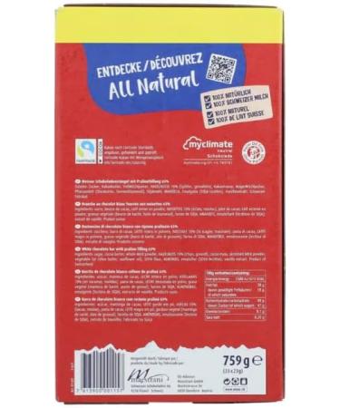 Swiss chocolate branch with hazelnut filling - Fairtrade palm oil free 100% Swiss milk 100% natural (33 White chocolate) - Buy Online on GoSupps.com