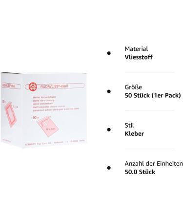 Rudavlies Steril Plaster for Wound Care - 10 cm x 8 cm (50 Pieces) | International Shipping Available - Buy Online on GoSupps.com