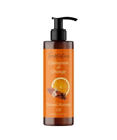 Sensual massage oil CINNAMON ORANGE ORGANIC oil - 200ml - For body massages - Premium massage oil for enjoyable massages - Massage oil nourishing