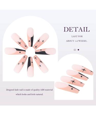 Vatocu Coffin Matte False Nails - Long Fire Acrylic Press-On Nails for Women & Girls (24 Pack) - Buy Online on GoSupps.com