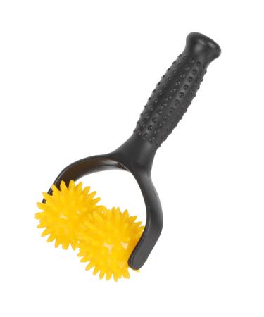 Besportable Back massage ball Roller in hand massage devices shoulder massage devices household tools Stretch roller muscle roller back roller 22x yellow neck roller plastic 20x11cm yellow