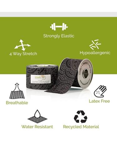 Dynamic Tape | Biomechanical Adhesive tape | For Sports & Physio | Knee  Ankle  Elbow  Leg  Muscle Support | ECO Grey 2 Inches x 16.4 Feet Roll - Buy Online on GoSupps.com