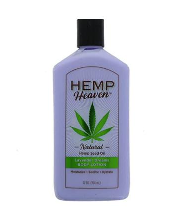 Hemp Heaven Moisturizing body Lotion - Lavender dreams made with naturel Hemp Seed Oil, Coconut Oil - For Men & Women.12 Oz