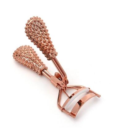 Beauty+ Eyelash Curler Applicator Stainless Steel with Silicone Pad for Perfect Curling and Applications Professional Eyelash Curlers (Rose Gold Beads)