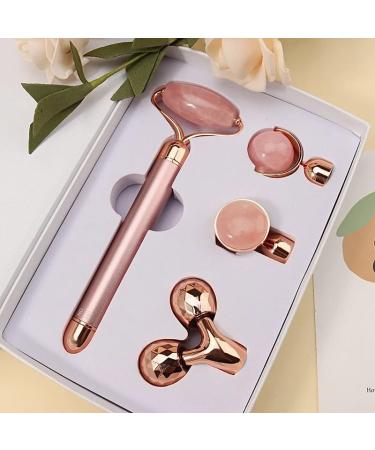 4 in 1 Electric Jade Roller - 3D Vibrating Skin Care Face Kit & Roller (Rose Gold) | Enhance Your Beauty Routine - Buy Online on GoSupps.com