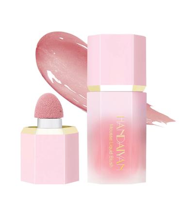 Soft Cream Blush With Cushion Applicator Liquid Blush for Cheeks Dewy Finish Matte Velvet Texture Natural-Looking  High-Pigmented Blendable Long-Wearing Skin Tint Blush Makeup(05mystery)