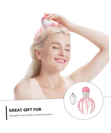 Healeved 2-in-1 Electric Scalp Massage Brush - Pink Baby Octopus Design for Therapeutic Head Scratching & Shampoo Massage - Buy Online on GoSupps.com