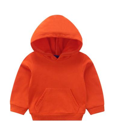 Taigood Boys Hoodie Girls Sweatshirt Spring Winter Warm Top for Kids Baby Hoody and Jumper for 1-7 Yesrs 6-7 Years Orange