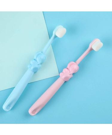TOYANDONA 3 Pcs Kids Elephant Toothbrush Set | Infant Training & Cleaning | Oral Care for Children | Toddler Pink Yellow Blue - Buy Online on GoSupps.com
