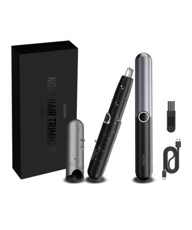 Electric Ear and Nose Hair Trimmer Cordless Eyebrow Removal Clipper Razor Shaver Trimmer for Men Women IPX7 Waterproof Type-C Fast Charging with Rechargeable Battery Travel Lock 6000RPM Black