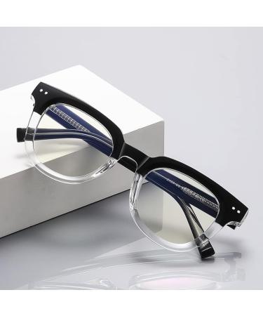 Kachawoo Aketat Anti Blue Light TR90 Retro-Korean Glasses | Stylish Blue-Ray Blocking Eyewear in Black Clear Frame - Buy Online on GoSupps.com