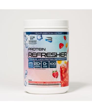 Believe Supplements Protein Refresher (25 Servings) - Revolutionary Juice-Type Whey Protein Powder for Fitness Bodybuilding Gym or for Bigger Protein Intake (25 Scoops Strawberry Lemonade) Strawberry Lemonade 1.43 Pound  - Buy Online on GoSupps.com