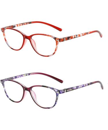 Inlefen Unisex 2 Pack Spring Hinge Readers Glasses - Blue Light Blocking Computer Reading Glasses 4.0x - Buy Online on GoSupps.com