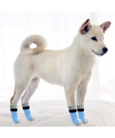 Buy Pupeck Double-Sided Anti-Slip Dog Socks - 2 Pairs with Adjustable Straps for Indoor Use - Summer Paw Protection & Traction Control - Perfect for Hardwood Floors - X-Mall Blue - Buy Online on GoSupps.com