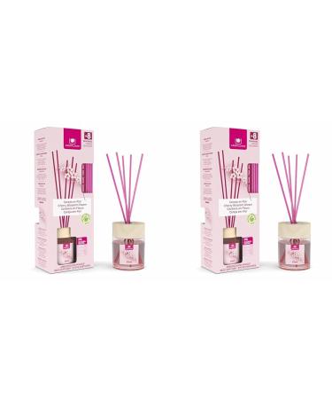 Cristalinas 35ml Cherry Blossom Air Fresheners for Home - Reed Diffusers for home - Home Fragrance Lasts upto 8 weeks - Room Diffuser Sticks with Coloured Fragrance Oil (Pack of 2) 35ml (Pack of 2)