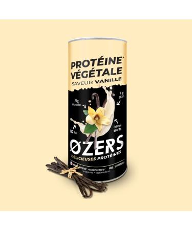Ozers Vanilla Vegetable Protein / 4 Sources: Pea, Bean, Rice, Squash / 79% Protein / 4g BCAA/Sugar Free/Smooth Texture No Lumps/Natural Vanilla Flavor/600g / Vegan/French