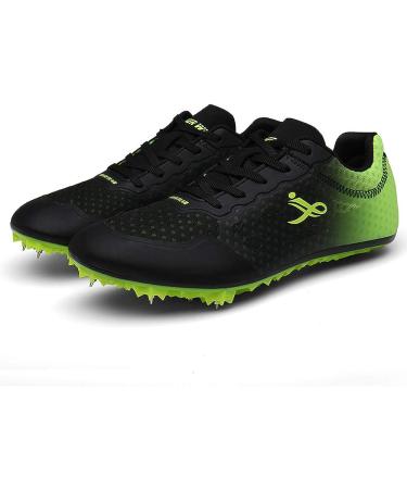 muchflash Track and Field Shoes - Professional Athletic Racing Shoes for Men and Women - Black-Green - Buy Online on GoSupps.com