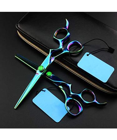 Hair Cutting Scissors 6 Inch Professional Green Gem Hair Scissors Salon Cutting Barber Haircut Thinning Shears Hairdressing Scissors Set One Color