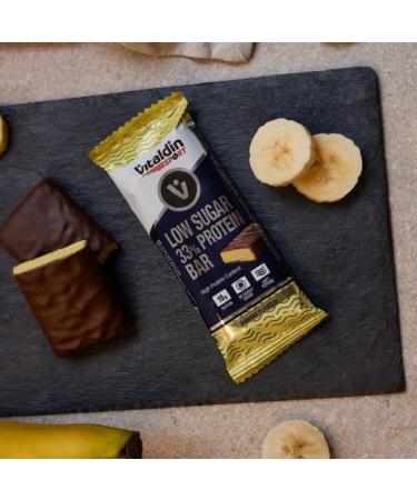 VITALDIN SPORT Low Sugar Protein Bar Banana - 12 x 45g bars Banana flavour - High protein low sugar bar - No added sugars - Buy Online on GoSupps.com