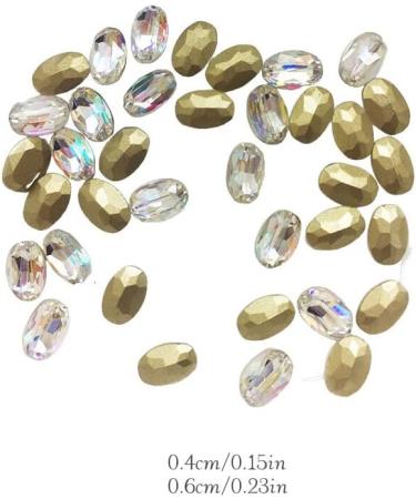 dijiusidy Nail Rhinestones Manicure Decorations Multiple-Shape Multi-color Glass DIY Decor Stickers Eye-catching Beauty Tools 4 * 6mmOval 4*6mmoval - Buy Online on GoSupps.com