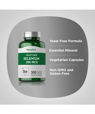 Selenium 200mcg | 300 Vegetarian Capsules | Yeast-Free & Non-GMO Supplement - Buy Online on GoSupps.com