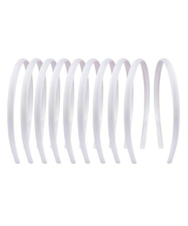 Suyegirl 20 PCS 1 CM White Plain Satin Headbands Fabric Hard Head Bands Solid Color White Hoop DIY Craft Hairbands Hair Pieces for Women Girls - Buy Online on GoSupps.com
